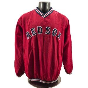 Vintage Boston Red Sox Men's  Embroidered Pullover Windbreaker Jacket Sz Large